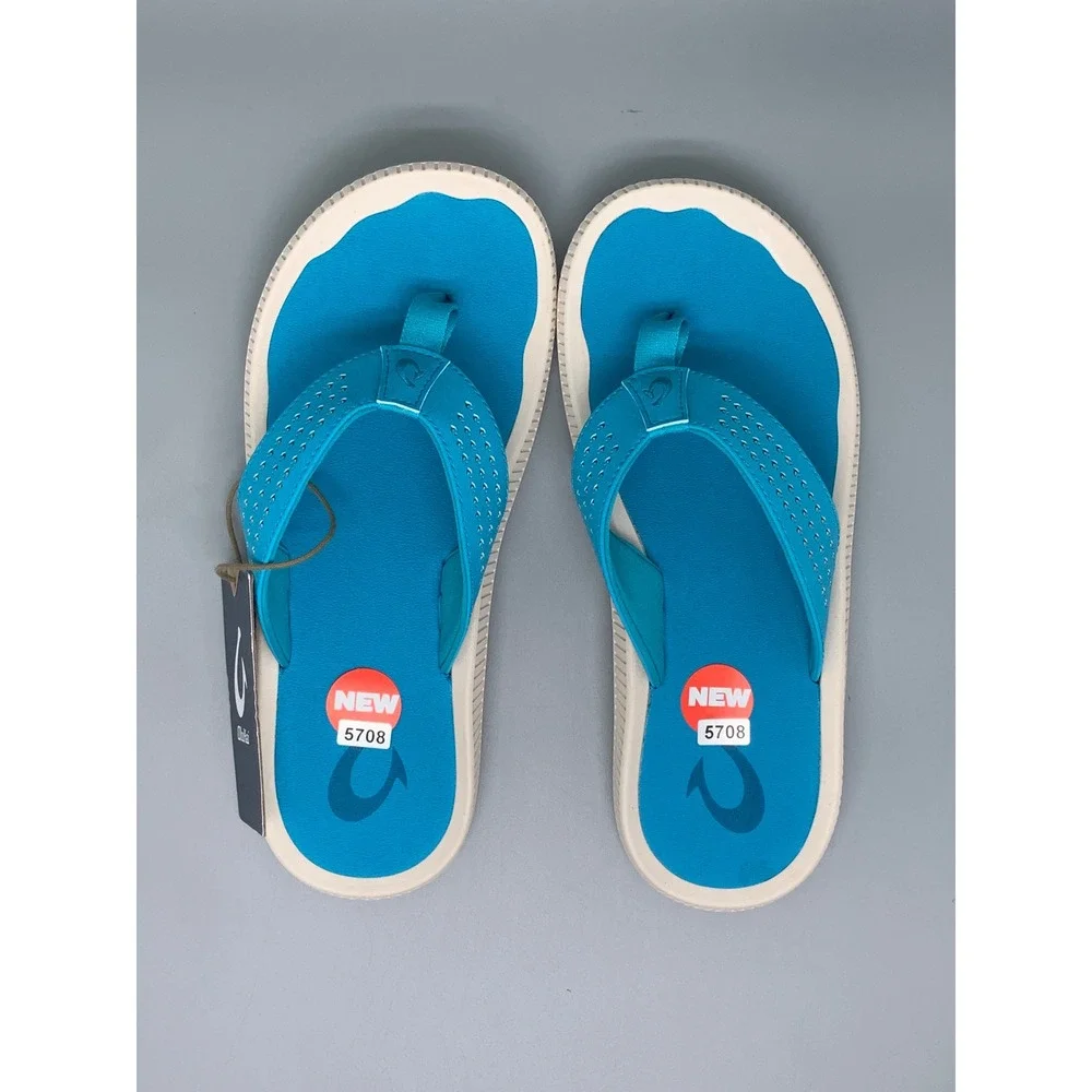OluKai Ulele Tropic Blue Flip Flop Sandals 10435-3X3X Men's Sz 9 NEW!